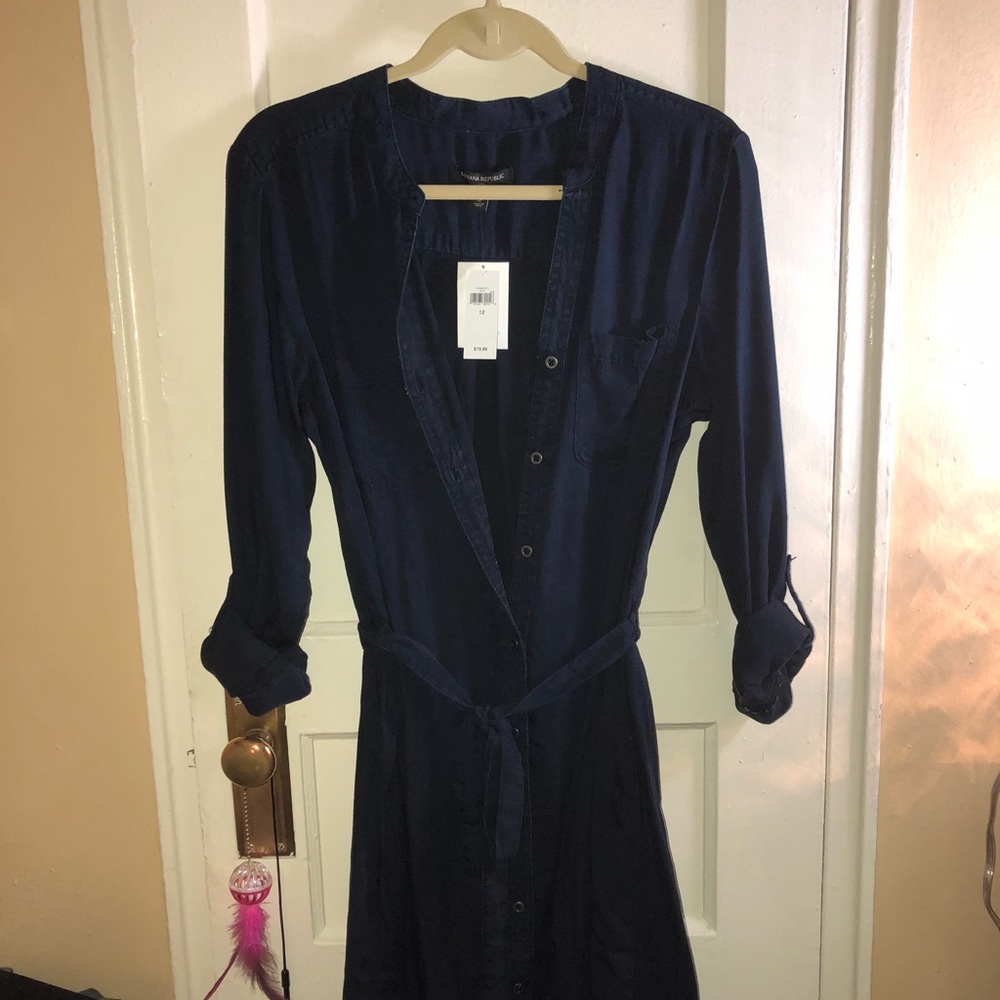 Denim dress made by Banana Republic.